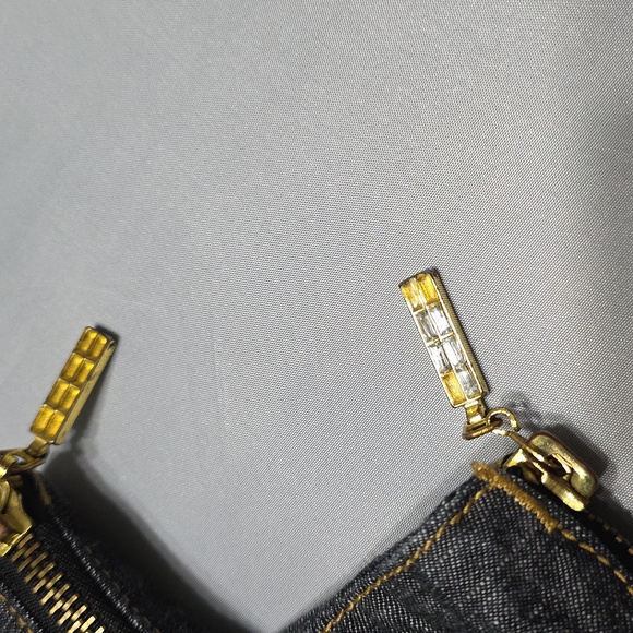 Baby Phat Dark Wash Denim Cargo Capris 44"×20" Been Altered Tagged As 24 - Picture 8 of 8